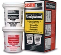 System Three SculpWood Max Putty Epoxy Wood Filler, 1/2 Gallon Kit