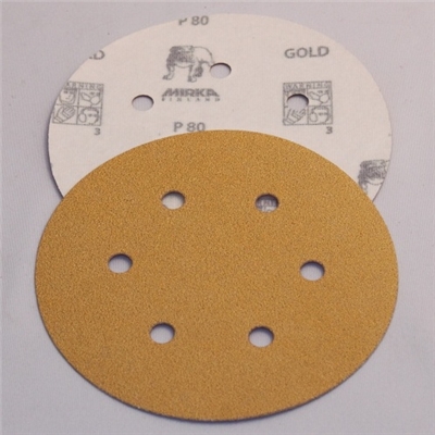 Mirka Gold 6" x 6 Hole H-L Sanding Discs